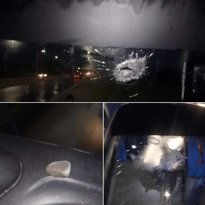 Ataque a Colectivo en Ruta Nacional 38: Piedra Impacta Contra Parabrisas